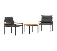Juego De Muebles De Exterior 3 Uds. Gris Oscuro Ratán Sintético Vidaxl