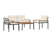 vidaXL Juego de muebles de exterior 4 uds. Blanco Crema