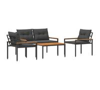 Juego De Muebles De Exterior 4 Uds. Gris Oscuro Ratán Sintético Vidaxl