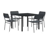 vidaXL Juego de Muebles de Exterior 5 uds. Gris Antracita Acero