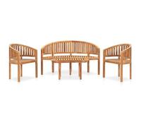 Juego De Muebles De Jardín 4 Piezas Madera Maciza De Teca Vidaxl