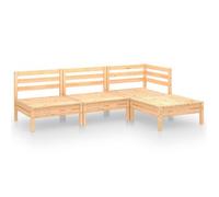 Juego De Muebles De Jardín 4 Piezas Madera Maciza Pino Vidaxl