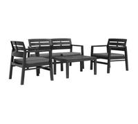 Juego De Muebles De Jardín 4 Piezas Plástico Gris Antracita Vidaxl
