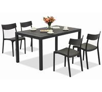 Juego de muebles de jardín King/Provence antracita para 4 personas Bica