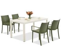 Juego de muebles de jardín King/Victoria blanco y verde para 4 personas Bica