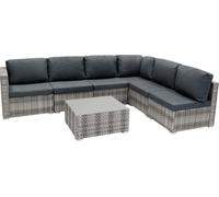 Juego de muebles modular de ratán, de 7 piezas, color gris