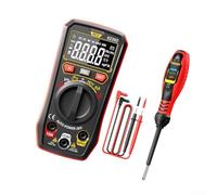 Juego de multímetro digital y bolígrafo de prueba de voltaje, LCD retroiluminado SZ202 con rango automático, detector B18 NCV para identificación de cables neutros vivos, kit de prueba eléctrica