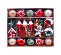 Juego de navideños - de bolas impermeables para decoración de árboles de vacaciones, decoración de suspensión de suspensiones con ganchos, bolas de temporada para exhibiciones de
