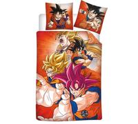 Juego de nórdica de Dragon Ball Z Goku - 1 nórdica de 140x200 cm + 1 de almohada de 63x63 cm, 100% poliéster