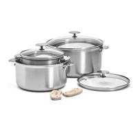 Juego de ollas ALCHIMY LOQY, 3 piezas, plata, acero inoxidable, de Buyer