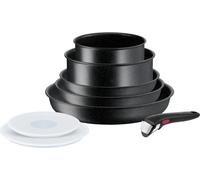 Juego de ollas INGENIO BLACK STONE L3998802, de 8 piezas, color negro, aluminio, marca Tefal