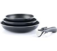 Arthur Martin Juego de 3 sartenes de aluminio efecto piedra extraíbles 20/24/28 cm
