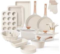 Juego de ollas y sartenes con revestimiento antiadherente de granito, con tapa. Juego de ollas y sartenes sin . Set de utensilios de cocina que incluye sartén, olla, cacerola con mango, moldes para ho