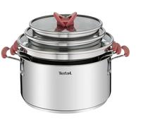 Juego de ollas y sartenes Tefal Opti'Space, acero inoxidable, 6 piezas