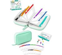 Juego de organizador de píldoras impermeable A8, juego de pastilleros impermeables, organizadores de viaje con 14 bolsas codificadas por colores, estuche de almacenamiento reutilizable a prueba de