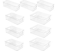 Juego de organizadores para nevera, de 9 piezas, en 3 tamaños, apilables, transparentes, para la cocina