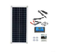 Juego de paneles solares de 10 W 12 V con regulador de carga para autocaravana, coche, camping, exterior, conector USB para cargar teléfono móvil y tableta, módulo solar portátil con ventosas y cable