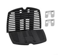 Juego de parrilla de hierro fundido para Weber Q100, Q1000, Q1200, placa de parrilla resistente, retención de calor superior, cocina antiadherente para superficie, ideal para