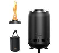 Juego de parrilla portátil para exteriores: chimenea de mesa con espacio de almacenamiento, ideal para balcones o camping. Compatible con pellets y madera. Dimensiones: 15 x 30,5 cm. Fabricado en acer