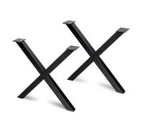 Juego de patas cross para mesa, ancho 695mm, acero, pintado negro