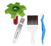 Juego de peine de aleta y cepillo de limpieza, kit de herramientas de reparación de mantenimiento de bobina de condensador de radiador de acero inoxidable con limpiador verde para