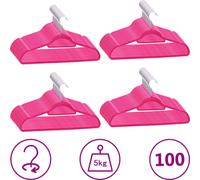 Juego de perchas ropa 100 uds antideslizantes terciopelo rosa