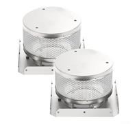 Juego de piezas de calentador de acero inoxidable de dos componentes: pantalla emisora y base para pirámide para compatibilidad con calentadores de patio (distancia del agujero 7 cm)