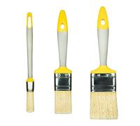Juego de Pinceles Hardy Working Tools de 3 Piezas Serie 21. Incluye Pincel de Anillo 18 mm y Planos de 35-50 mm. para renovación y Barniz en Madera, Muebles o Superficies con Pintura acrílica.