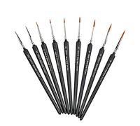 Juego de pinceles profesionales de vellus para detalles de cabello, 9 pinceles de arte en miniatura para detalles finos y pintura artística, acrílico, acuarela, óleo, miniaturas, modelos, kits de
