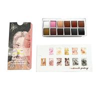 Juego de pinturas 12 colores de piel en caja portátil Juego de acuarelas de viaje para artistas aficionados aficionados amantes de la pintura Pinturas de acuarela en caja portátil Viajes