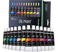 Juego de pinturas al óleo Ohuhu, 24 tubos de 12 ml × 24 colores a base de aceite. Pinturas al óleo aptas para papel, lienzo, madera, cerámica, tela y manualidades.