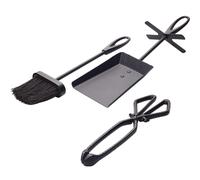 Valiant Ash & Pellet Carrier Box, Stove Brush and Shovel Ash Pan Set in Black