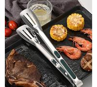 Juego de pinzas de cocina de acero inoxidable con agarre antideslizante: multiusos para asar, servir, ensaladas en cocinas domésticas, tamaño grande