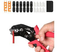 Juego de pinzas de crimpado para cables solares Unyqoos® de 2,5/4/6 mm² – Incluye pinzas de crimpado y pelacables para paneles fotovoltaicos, conectores y terminales fotovoltaicos (6 pares + 8 pines, 