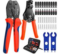Juego de pinzas de crimpar de 2,5/4/6 mm² para cables PV, pelacables y 10 conectores solares