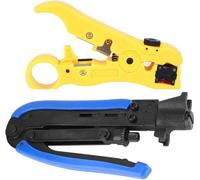 Juego de pinzas para cables con medidor de circunferencia, adecuado para cables RG59, RG6, RG7 y RG11. Incluye 2 unidades.