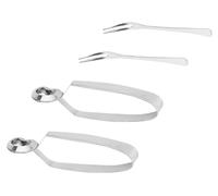 Juego de pinzas para caracoles, de 4 piezas, acero inoxidable, incluye clips y tenedores para caracoles