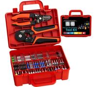 Juego de pinzas para crimpar - 33 tipos de terminales para cables - Pinza hexagonal autoadjustable para cables de AWG 28-7 y pelacables - Alicates de corte para cables aislados