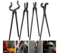 Juego de pinzas para herrero, juego de pinzas de forja para herrero, juego de pinzas de herrero, juego de pinzas de forja para herrería, suministros de Black Smith (4 pinzas)