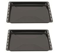 Juego de placas traseras ICQN de 445 x 375 x 25 mm, 2 sartenes antiadherentes esmaltadas, compatibles con Whirlpool, Ignis, Bauknecht, Indesit, Algor, Neckermann, Lloyds, de acero inoxidable, 44,5 x 3