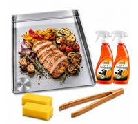 Juego de plancha de 30 x 40 cm, con borde para servir, compatible con Rösle Air Pro F60