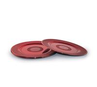 Juego de platos de cargador rojos brillantes, 33 cm, impresionantes cargadores redondos de lujo (4)