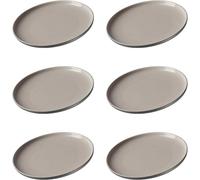 Juego de platos para el desayuno Jasper, juego de 6 unidades, color gris, diámetro 19 cm, platos de postre de loza, esmalte mate y tacto suave