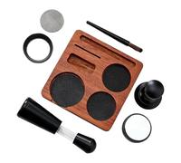 Juego de prensadores | Estación de prensado universal antideslizante completa compuesta por 7 piezas, kit con Tamper y nivelador | para uso en casa, estudio, bar, mostrador, tienda, oficina