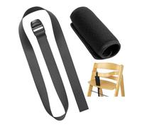 Juego de protector de correa de entrepierna y arnés para trona, 2 pzs, Negro, correas de arnés compatibles con Hauck Alpha Beta, Stokke Tripp Trapp, roba Sit Up, funda de neopreno suave