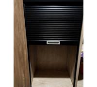 Juego de puerta plegable acordeón, tambor kit de repuesto para puerta plegable de acordeón con juego de rieles, negro, 40 x 50-120 cm(40x110cm/16x43in)