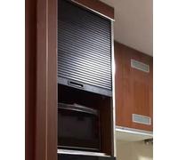 Juego de puerta plegable de acordeón, Puerta corredera de tambor ABS para armario de cocina, negro, varios tamaños(40x90cm (15.7x35.4"))