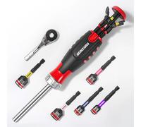 Juego de puntas de destornillador Geinxurn de 19 piezas, almacenamiento oculto de puntas 12 en 1, destornillador de trinquete de 3 modos y mini llave de 72 dientes, para bricolaje 19PCS