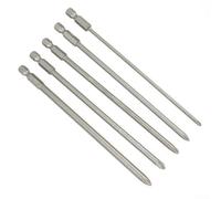 Juego de puntas de destornillador magnéticas extralargas de 150 mm, 5 piezas Ph1 Ph2 con vástago hexagonal de 1/4 pulgadas para herramientas eléctricas y construcción de acero aleado de uso manual