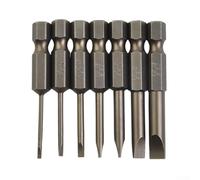 Juego de puntas de destornillador ranuradas 7pcs 50mm aleación acero 1.6-6.0mm para taladros